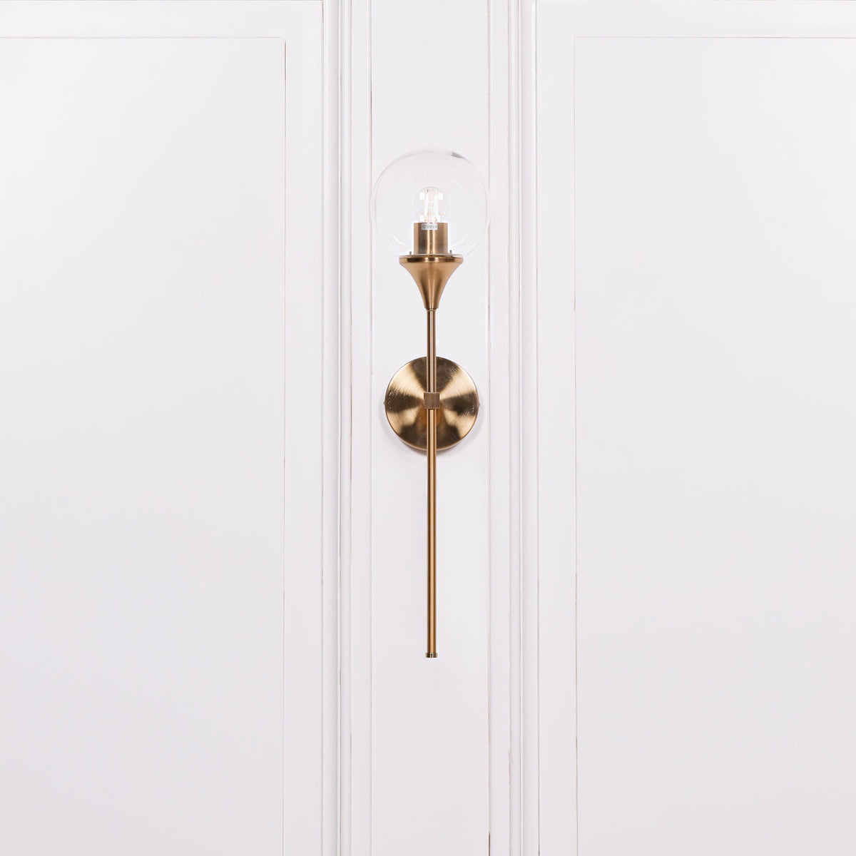 Gold Satin Deco Glass Ball Wall Light