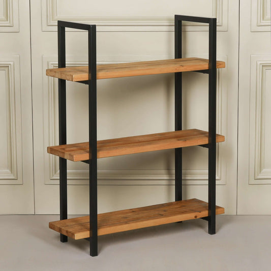 Rustic Wooden Industrial 3 Tier Bookcase Shelving