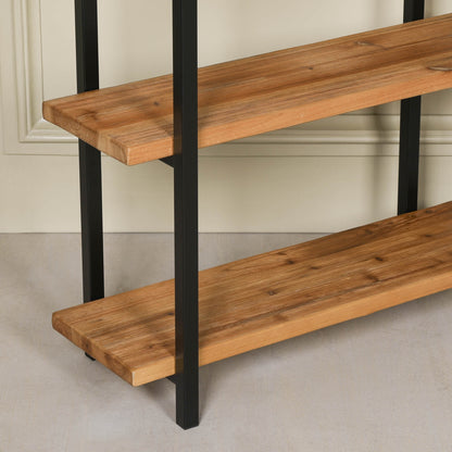 Rustic Wooden Industrial 3 Tier Bookcase Shelving