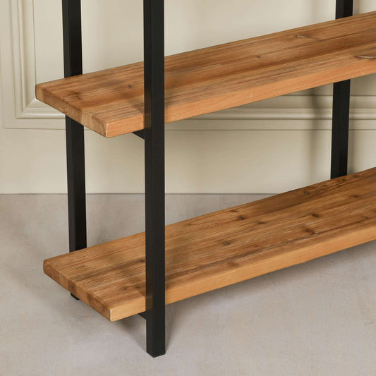 Rustic Wooden Industrial 3 Tier Bookcase Shelving