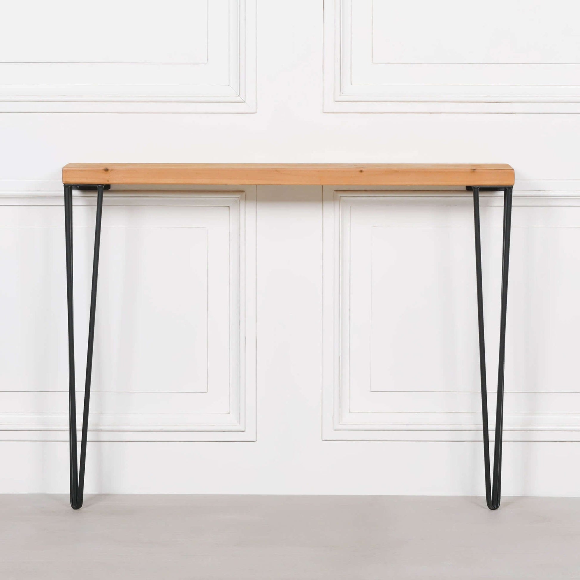 Rustic Wooden Hairpin Hall Table Console 77cm