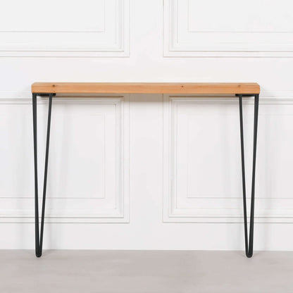 Rustic Wooden Hairpin Hall Table Console 77cm