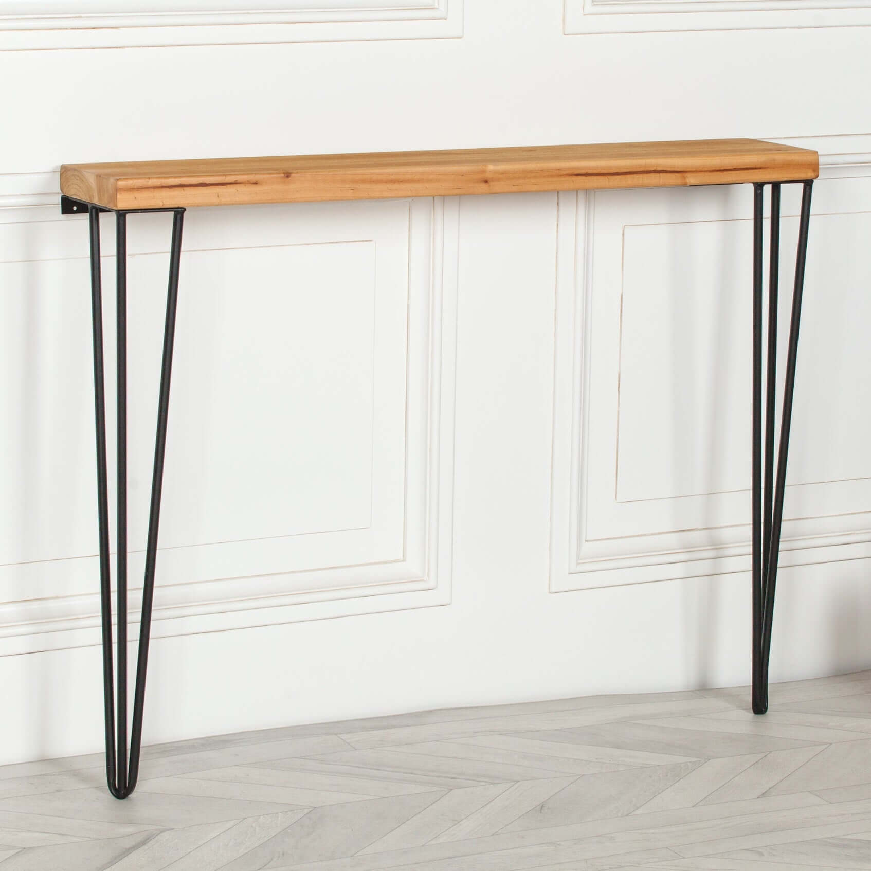 Rustic Wooden Hairpin Hall Table Console 77cm