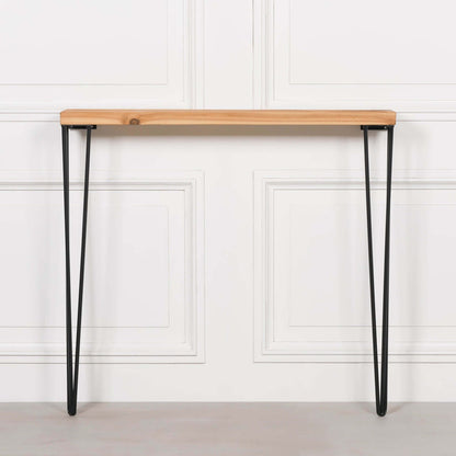 Rustic Wooden Hairpin Hall Table Console 92cm