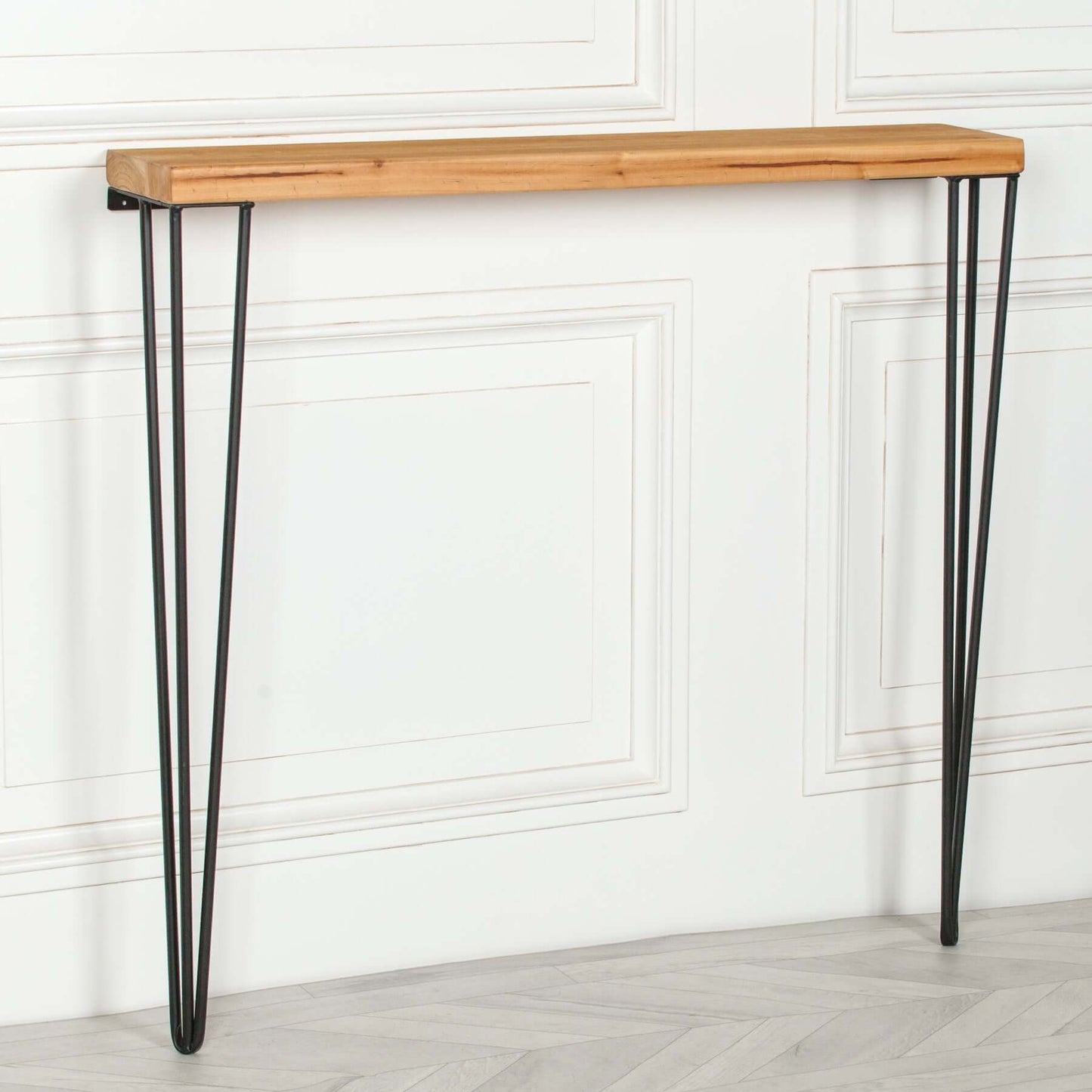 Wooden Hairpin Hallway Table Console 92cm Rustic Style