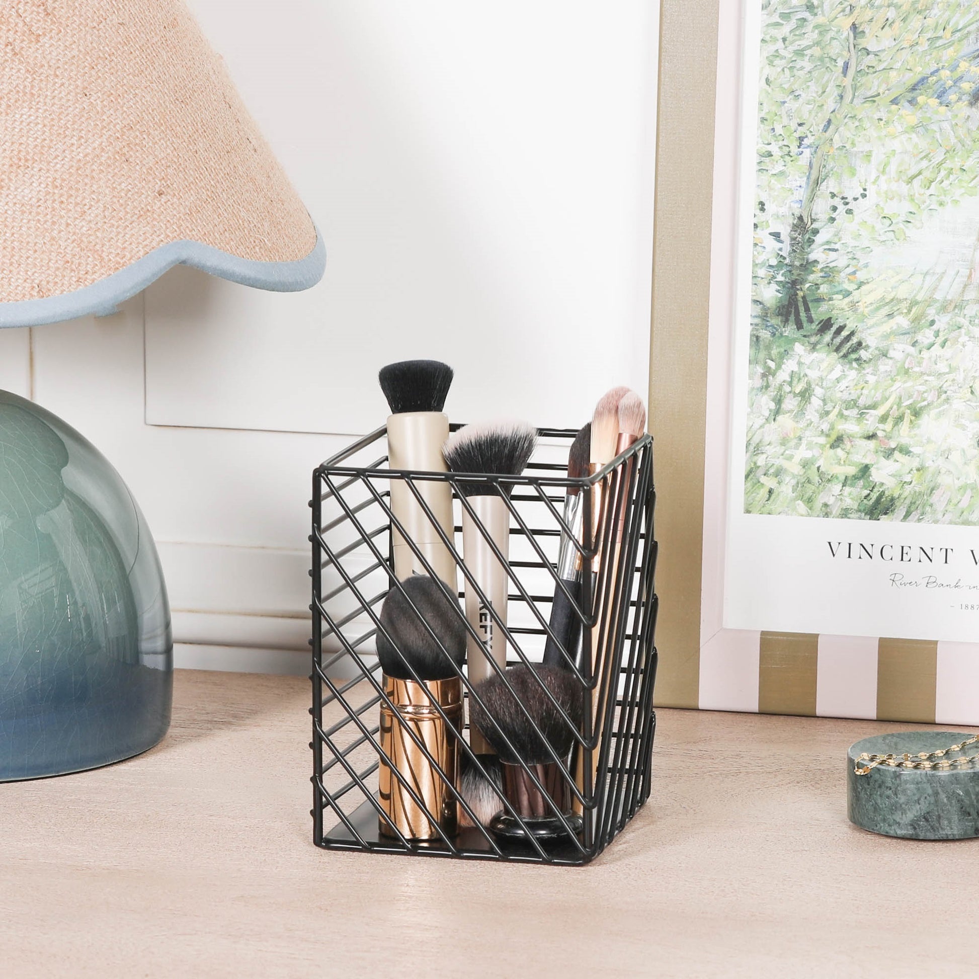Black Painted Square Metal Storage Basket