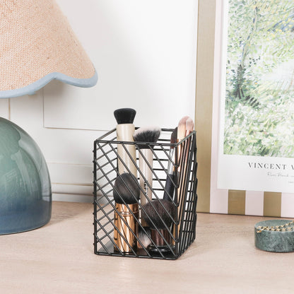 Black Painted Square Metal Storage Basket