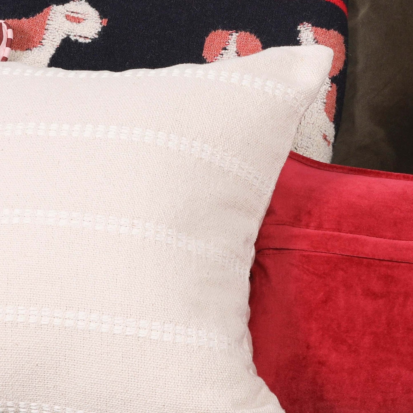 Cotton Stripe Stitching Cushion Cover 45cm