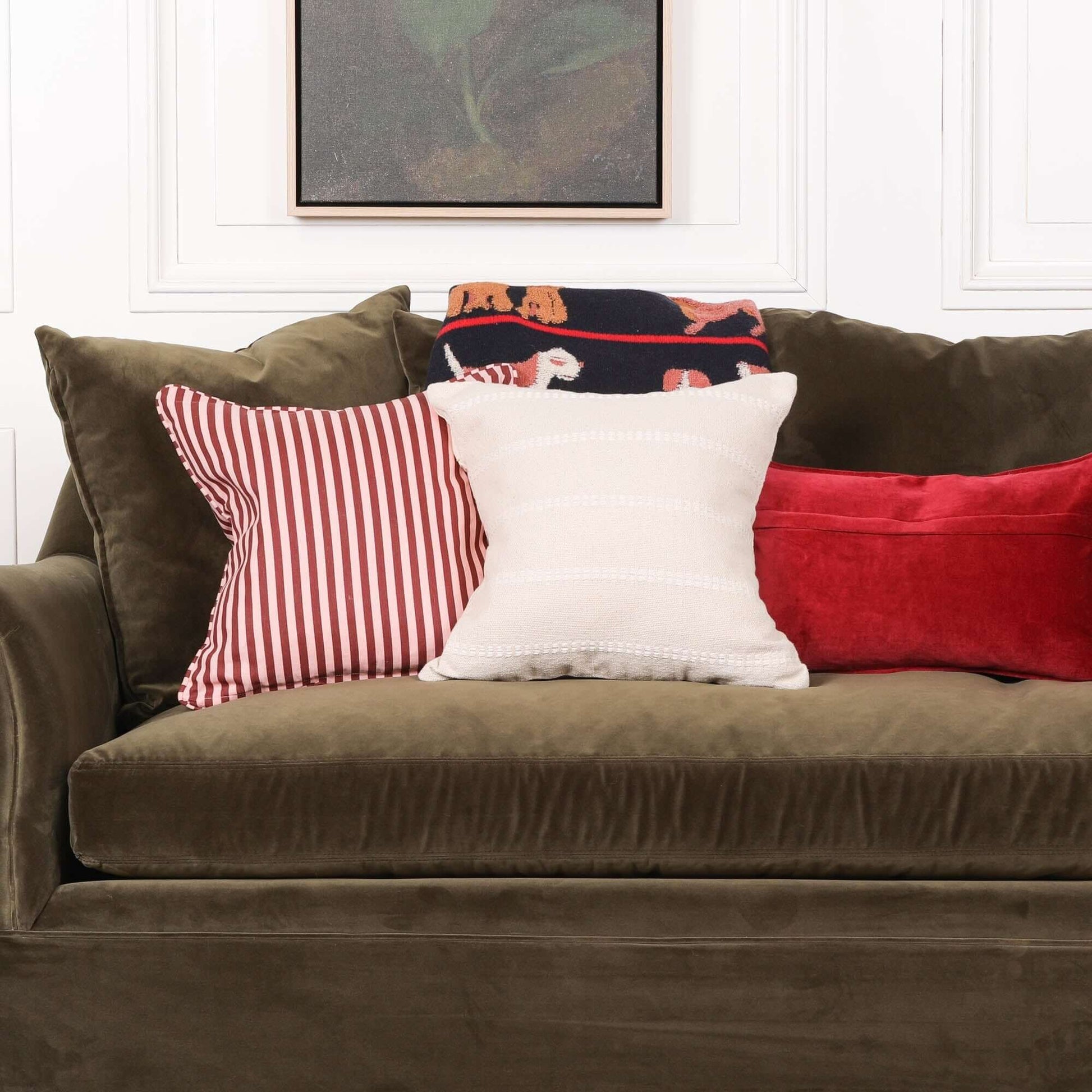 Cotton Stripe Stitching Cushion Cover 45cm