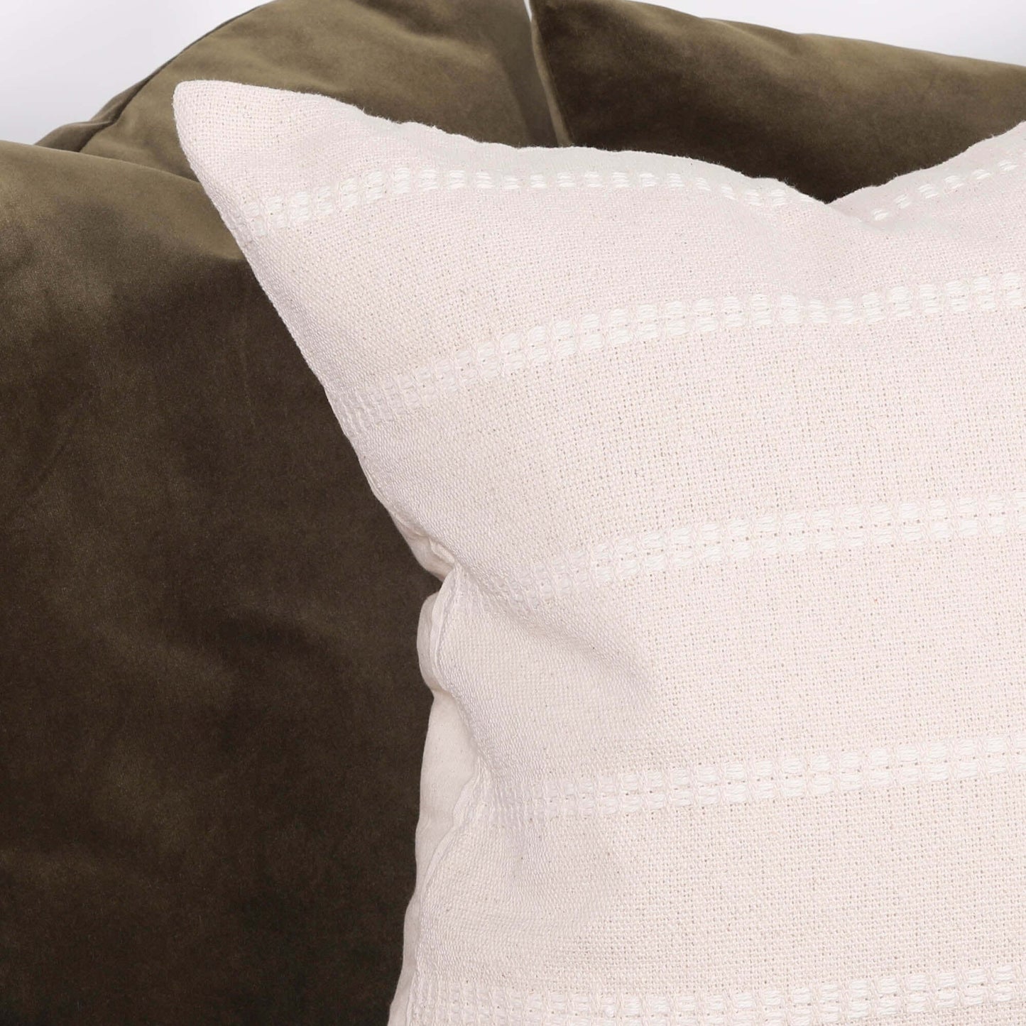 Cotton Stripe Stitching Cushion Cover 55cm