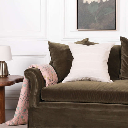 Cotton Stripe Stitching Cushion Cover 55cm