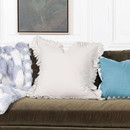 Silver Birch Grey Frill 55cm Cushion Cover