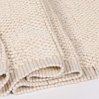 Ivory Pebble Wool Border Rug 260x180cm