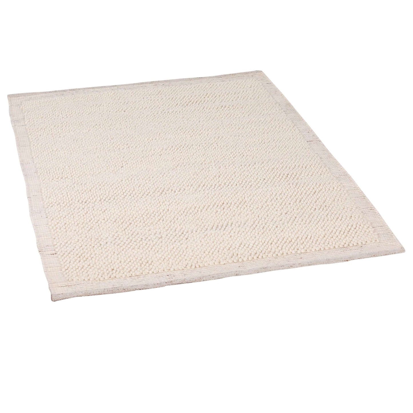 Ivory Pebble Wool Border Rug 230x160cm