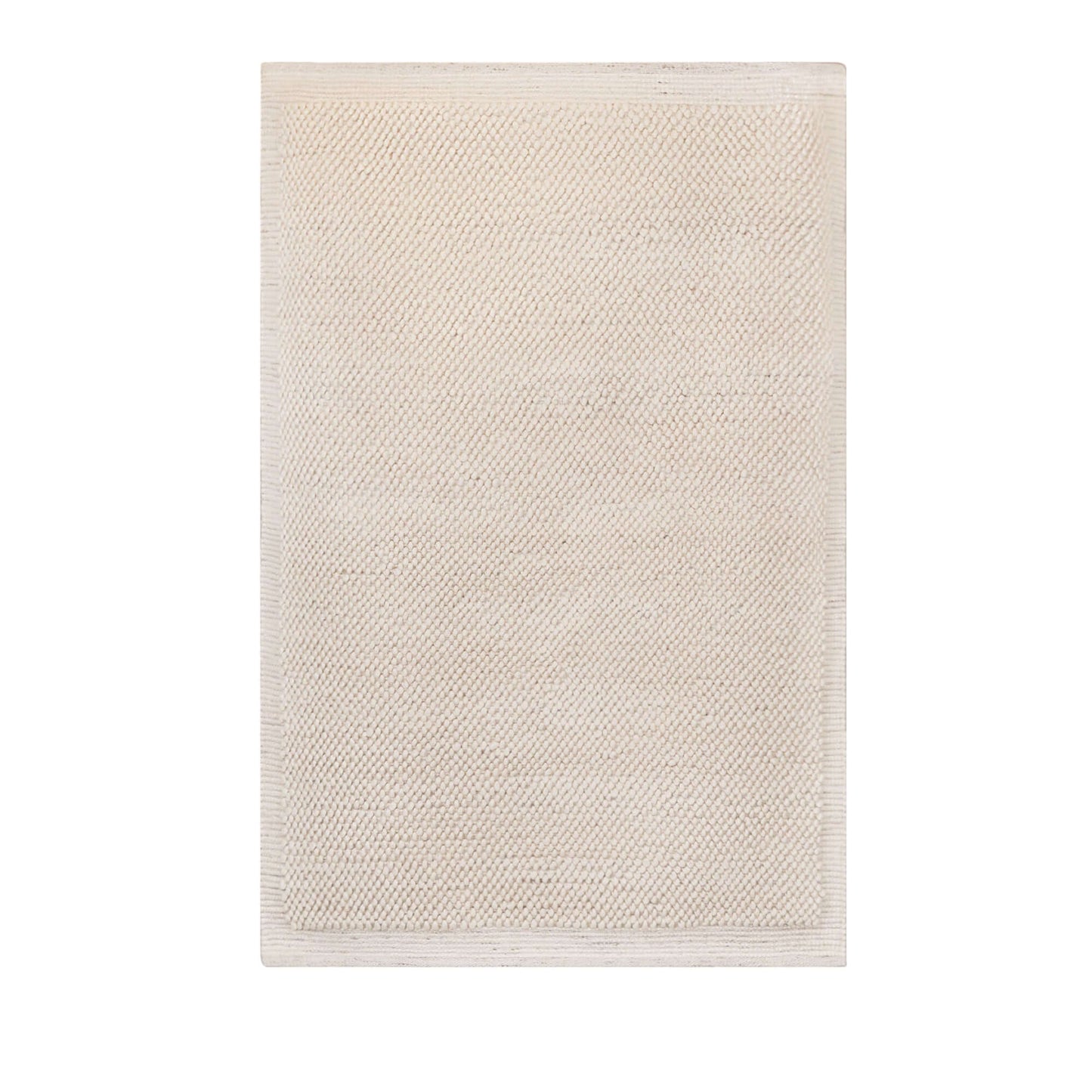 Ivory Pebble Wool Border Rug 230x160cm
