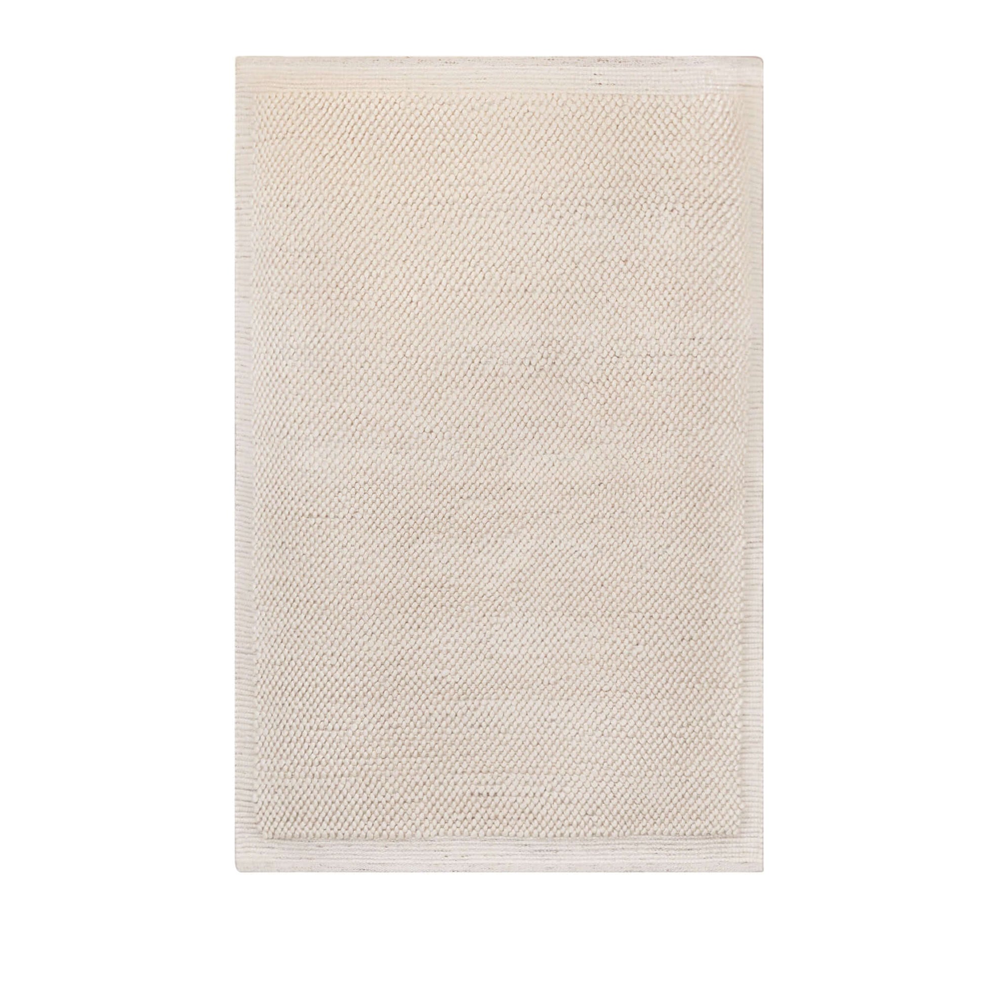 Ivory Pebble Wool Border Rug 230x160cm