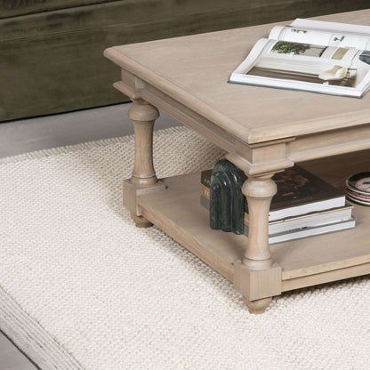 Ivory Pebble Wool Border Rug 230x160cm