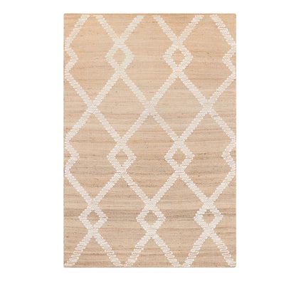 Woven Jute Rug with Wool Pattern 260x180cm