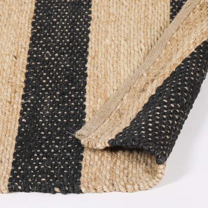 Jute Black Stripe Rug 260x180cm