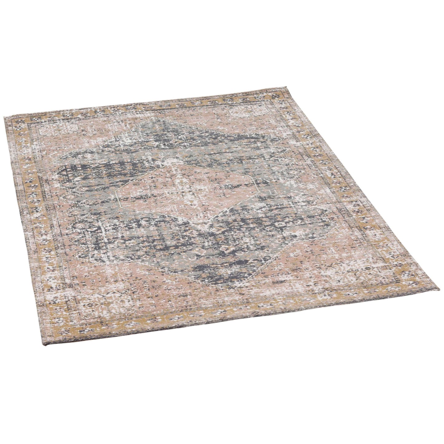 Marine Pink Chenille Washed Rug 260x180cm