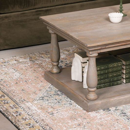 Marine Pink Chenille Washed Rug 260x180cm