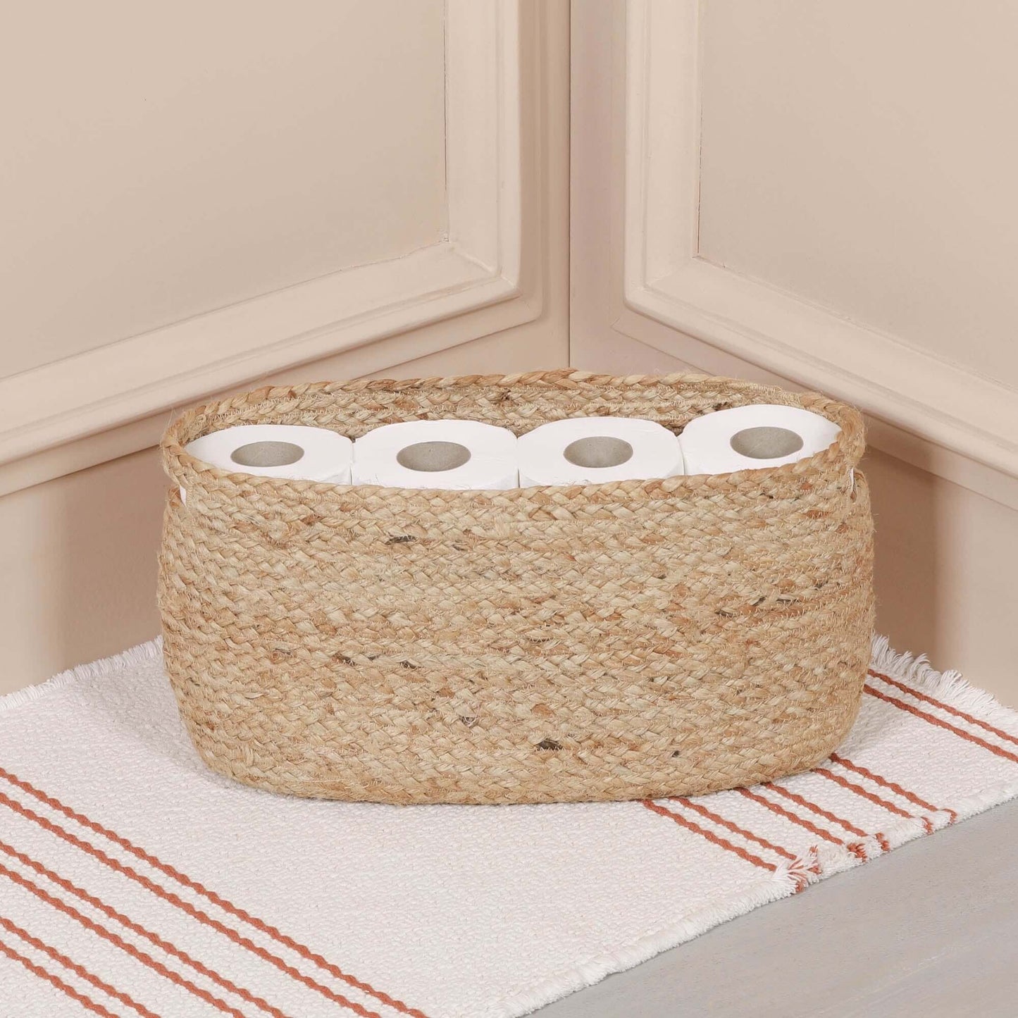 Jute Toilet Roll Storage Basket