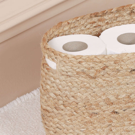 Jute Toilet Roll Storage Basket