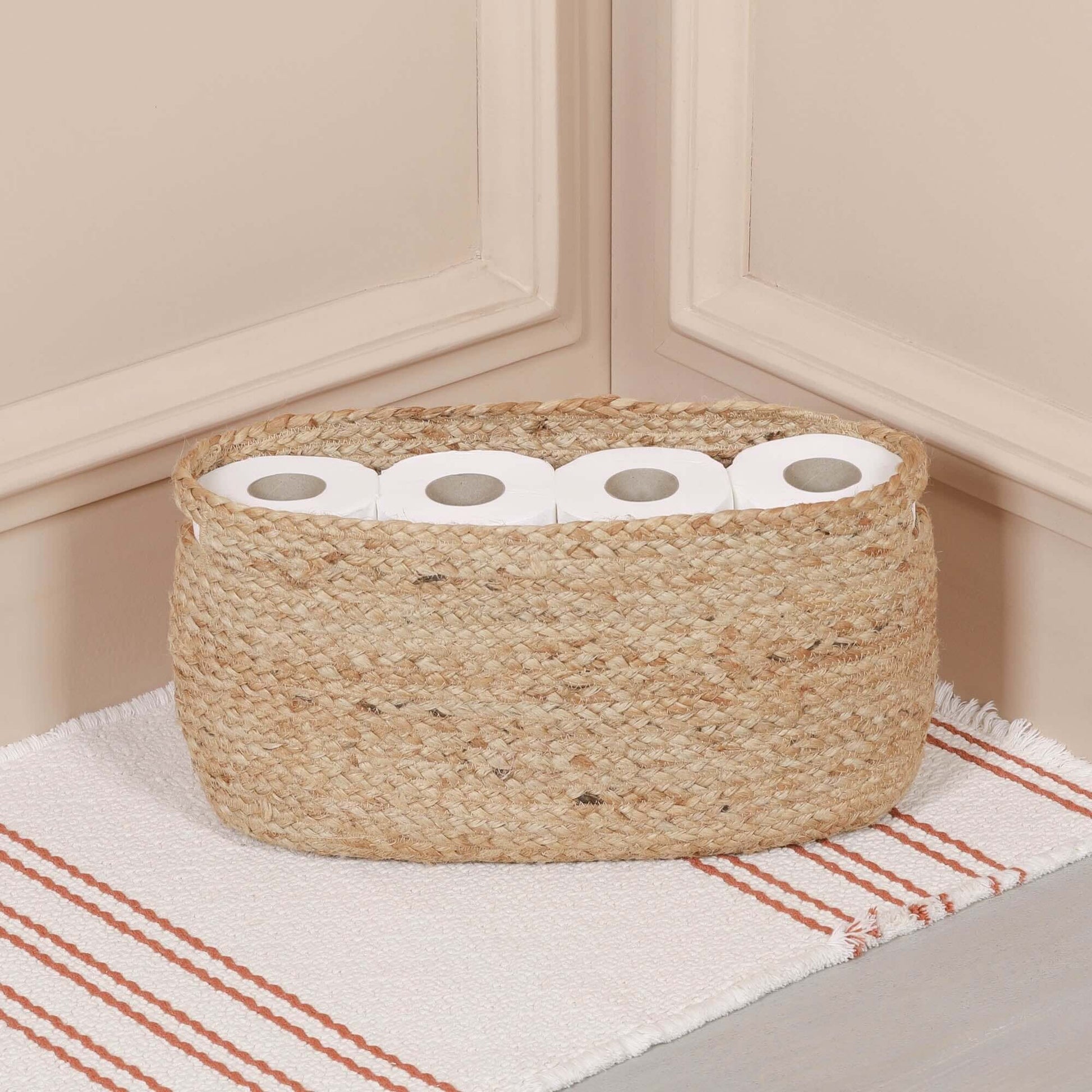 Jute Toilet Roll Storage Basket