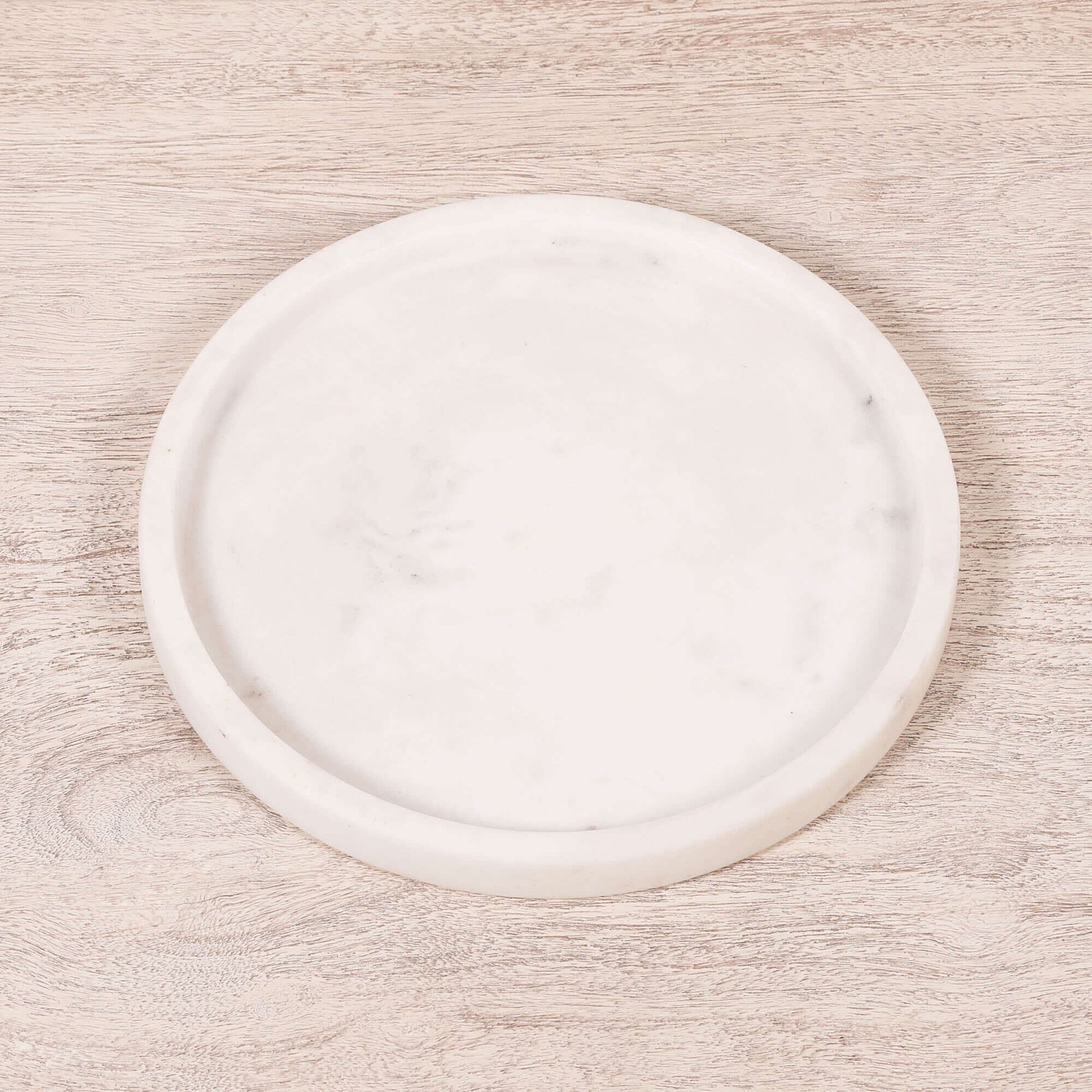 Round 25cm Natural White Marble Tray