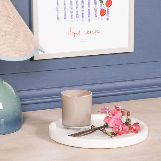 Round 25cm Natural White Marble Tray