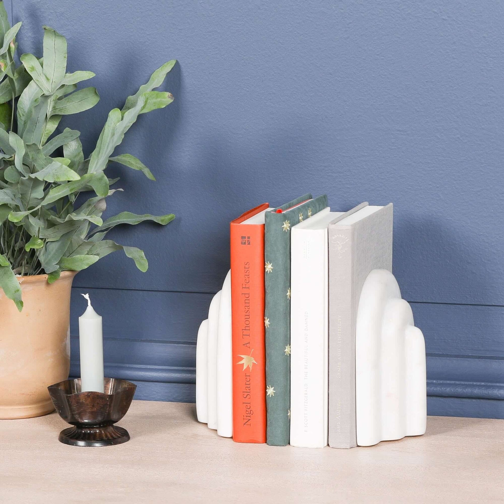 Natural White Marble Bookends