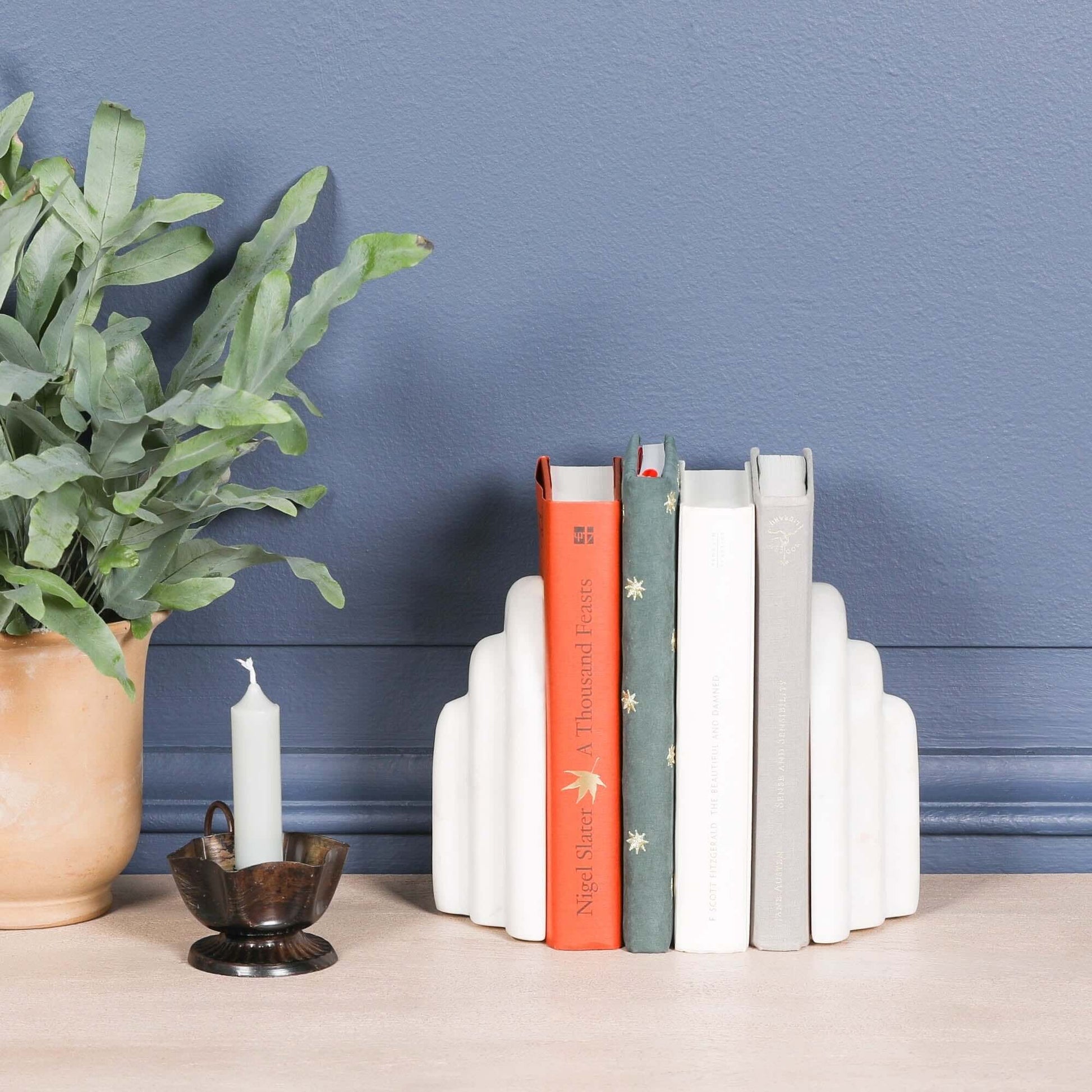 Natural White Marble Bookends