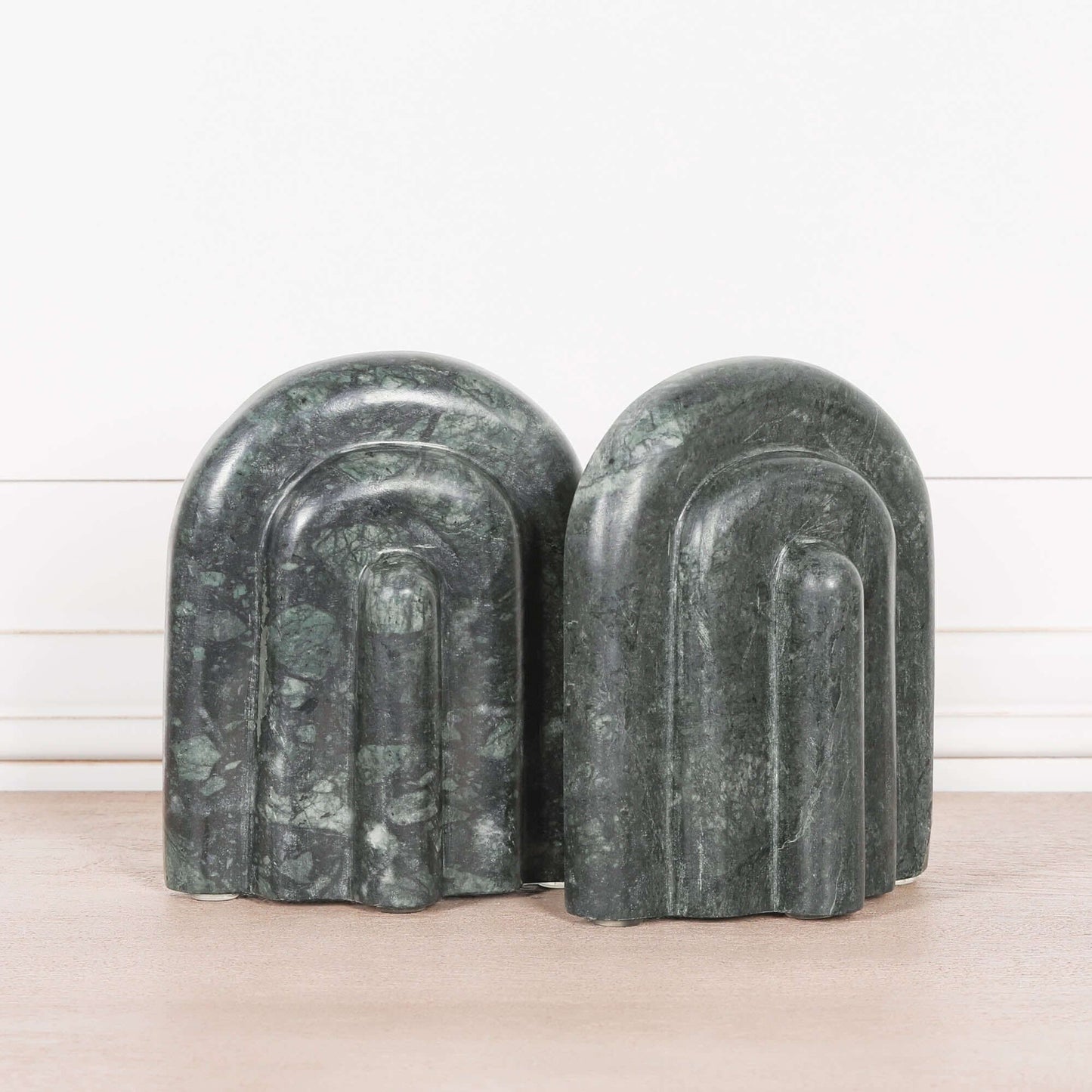 Natural Green Marble Bookends