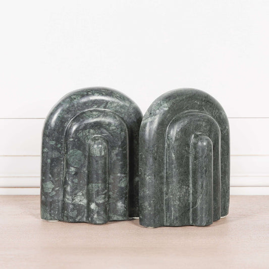 Natural Green Marble Bookends