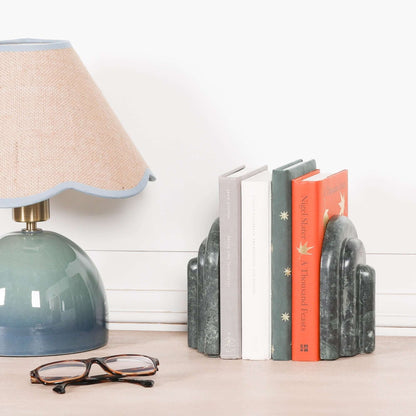 Natural Green Marble Bookends