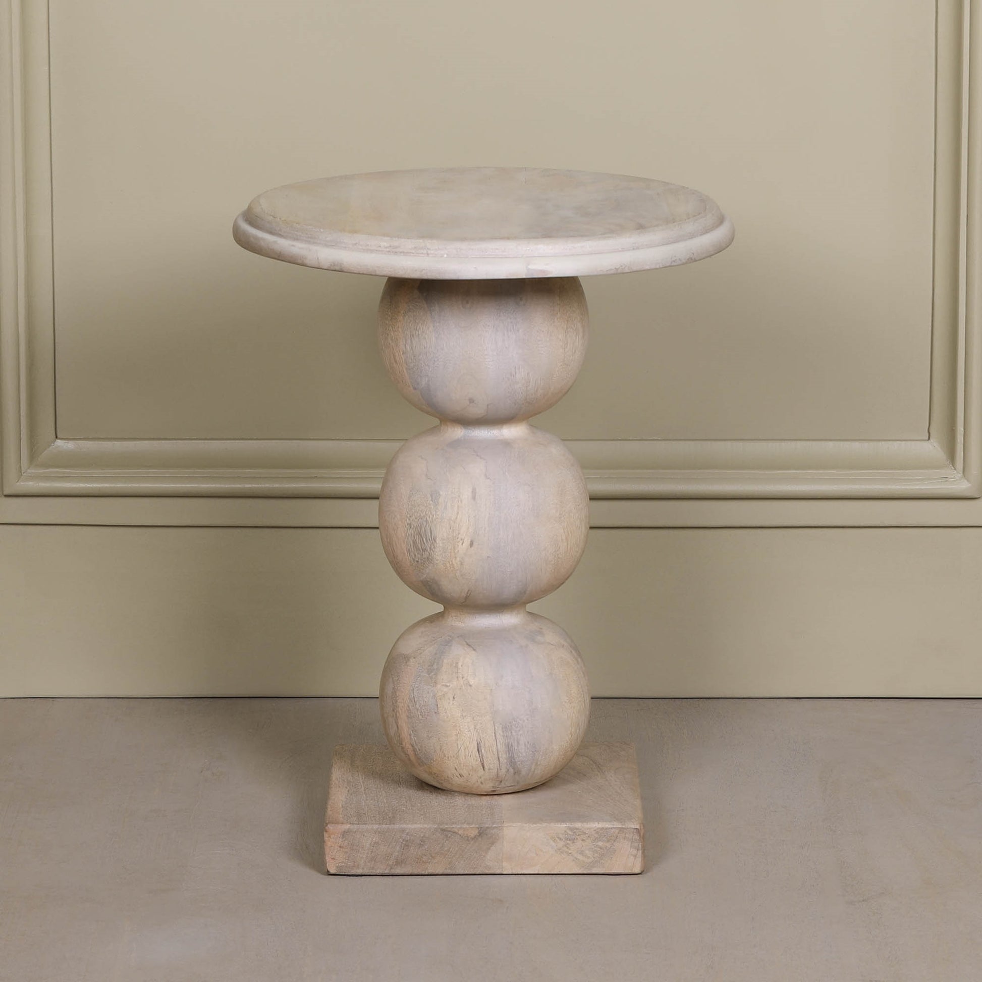 Blanchie Wooden Stacked Ball Side Occasional Table