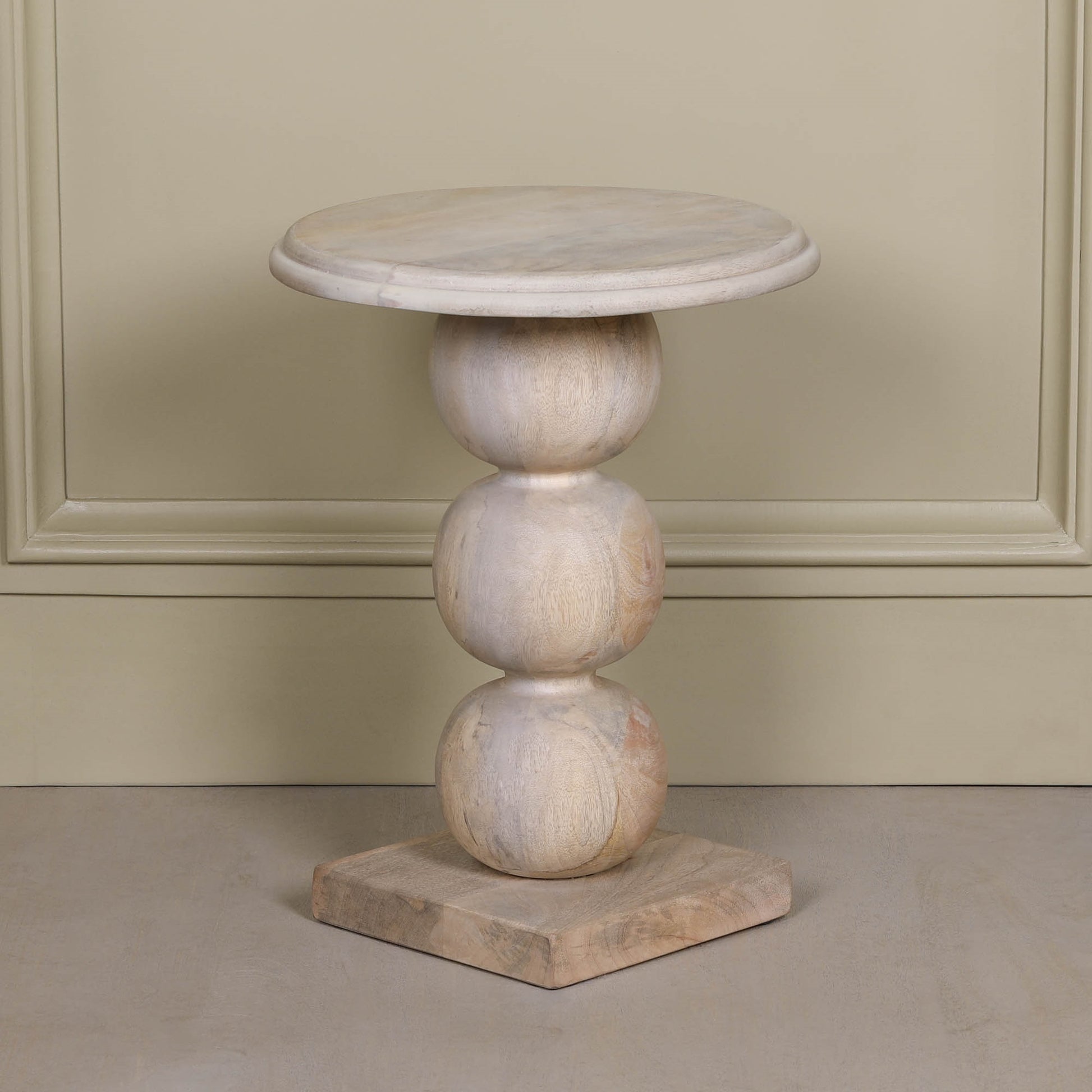 Blanchie Wooden Stacked Ball Side Occasional Table