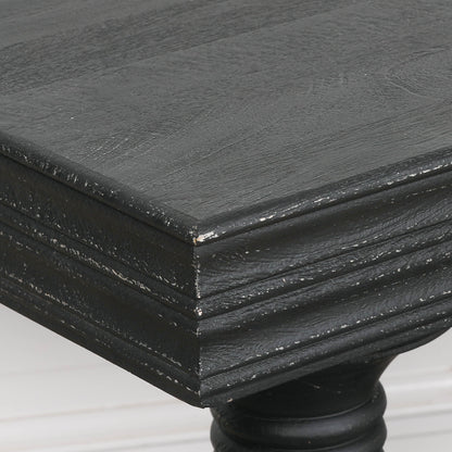 180cm Black Distressed Console Table with Drawers