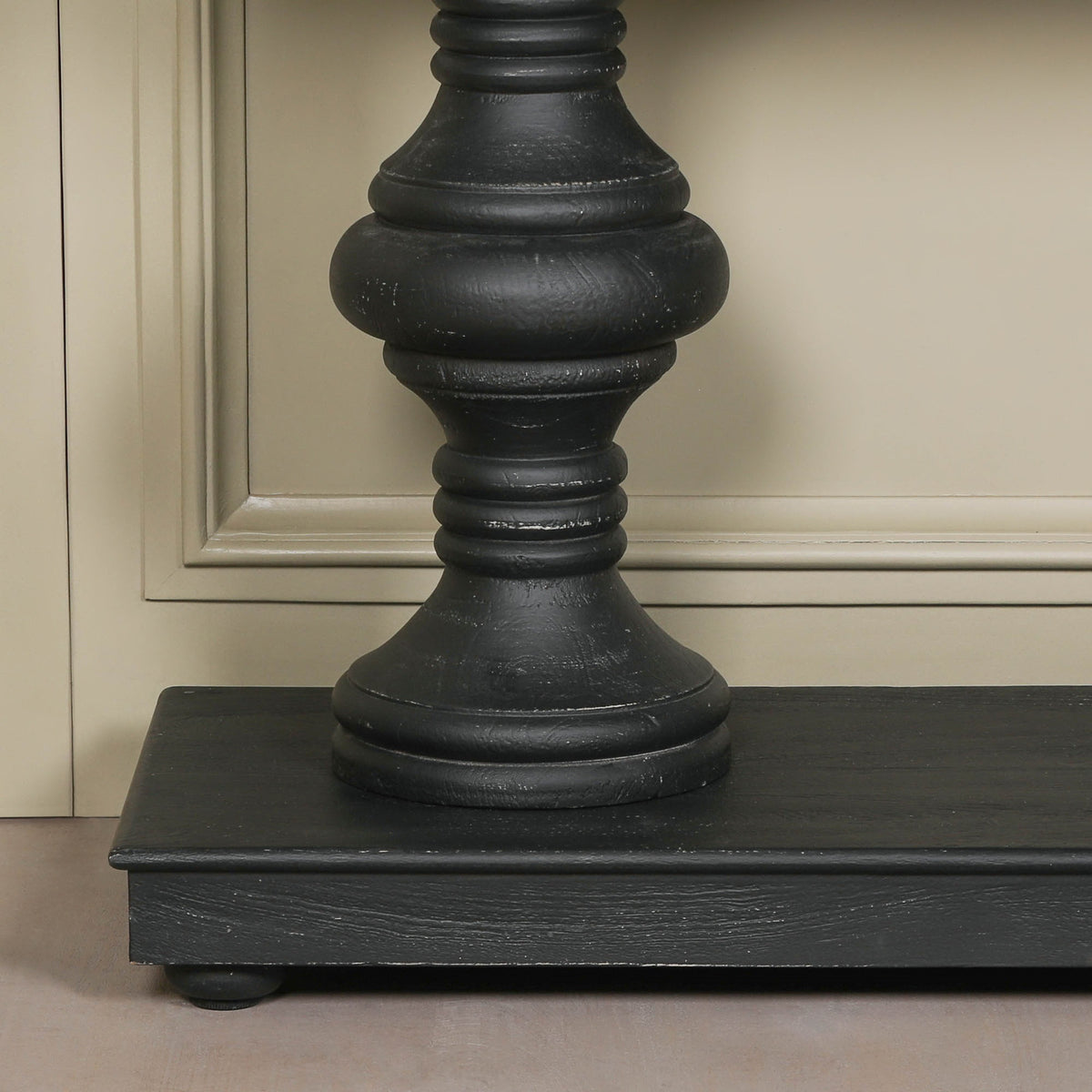 180cm Black Distressed Console Table with Drawers