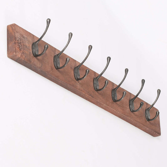 7 Hook 90cm Wooden Coat Hanger