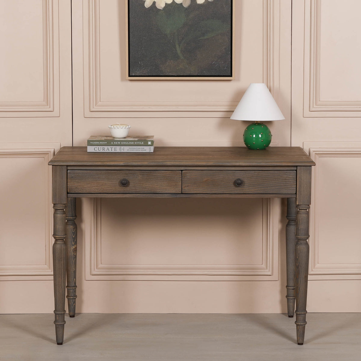 Rustic Pine Writing Desk Console
