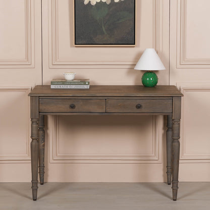Rustic Pine Writing Desk Console