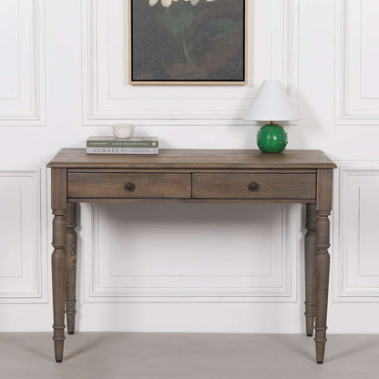 Rustic Pine Writing Desk Console