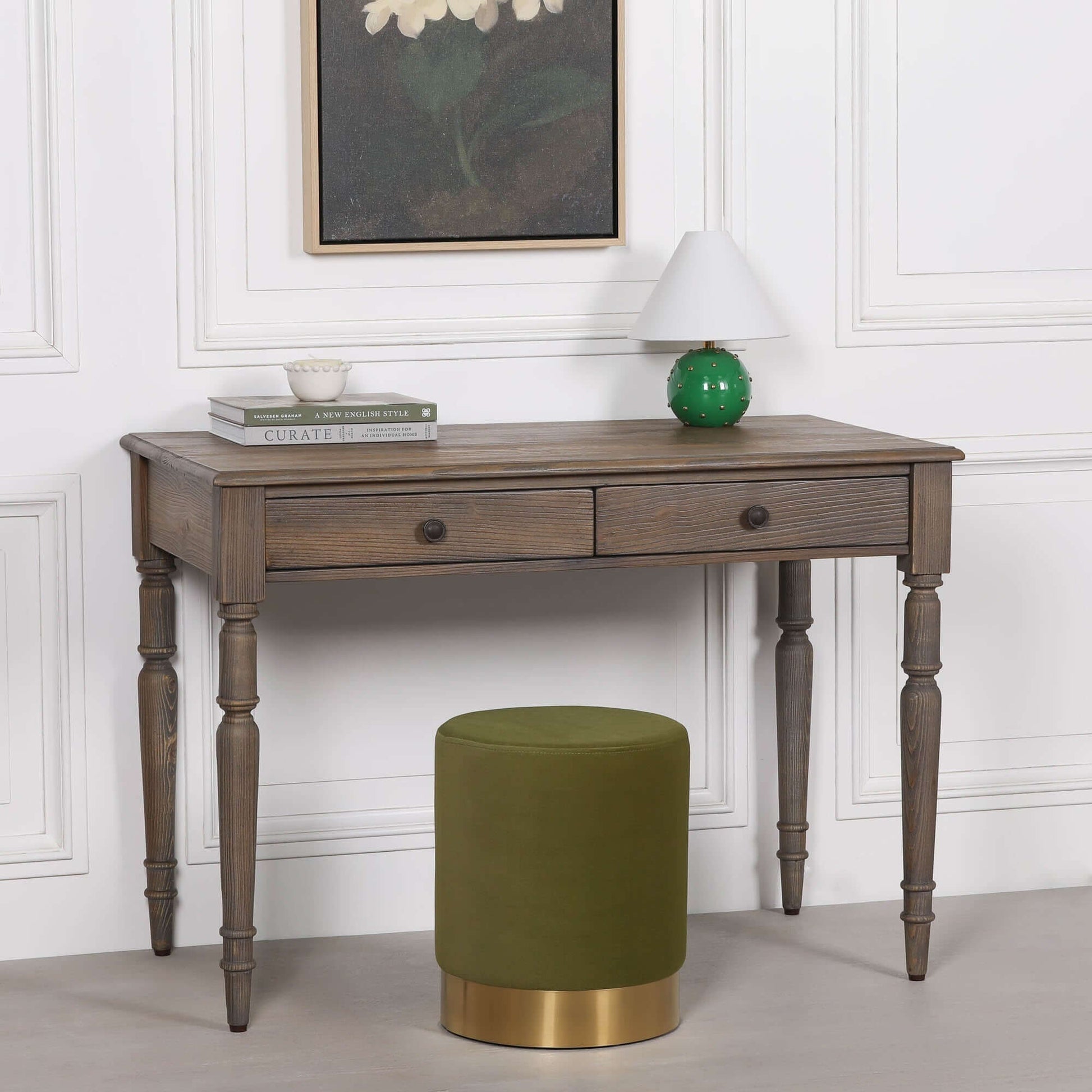 Rustic Pine Writing Desk Console