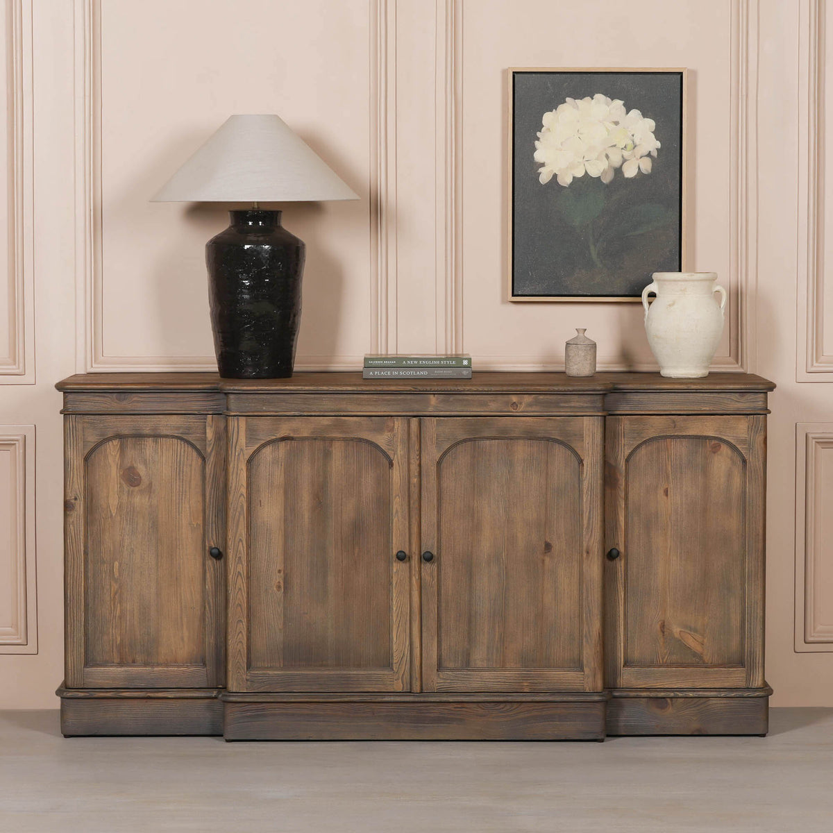 Rustic Pine Breakfront Sideboard