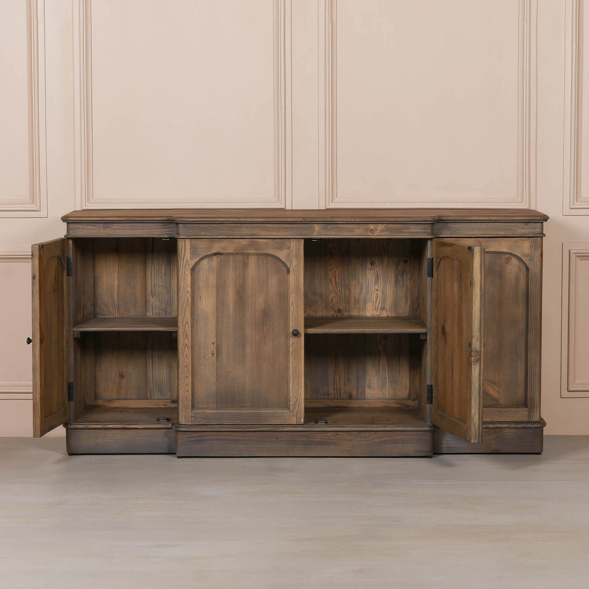 Rustic Pine Breakfront Sideboard