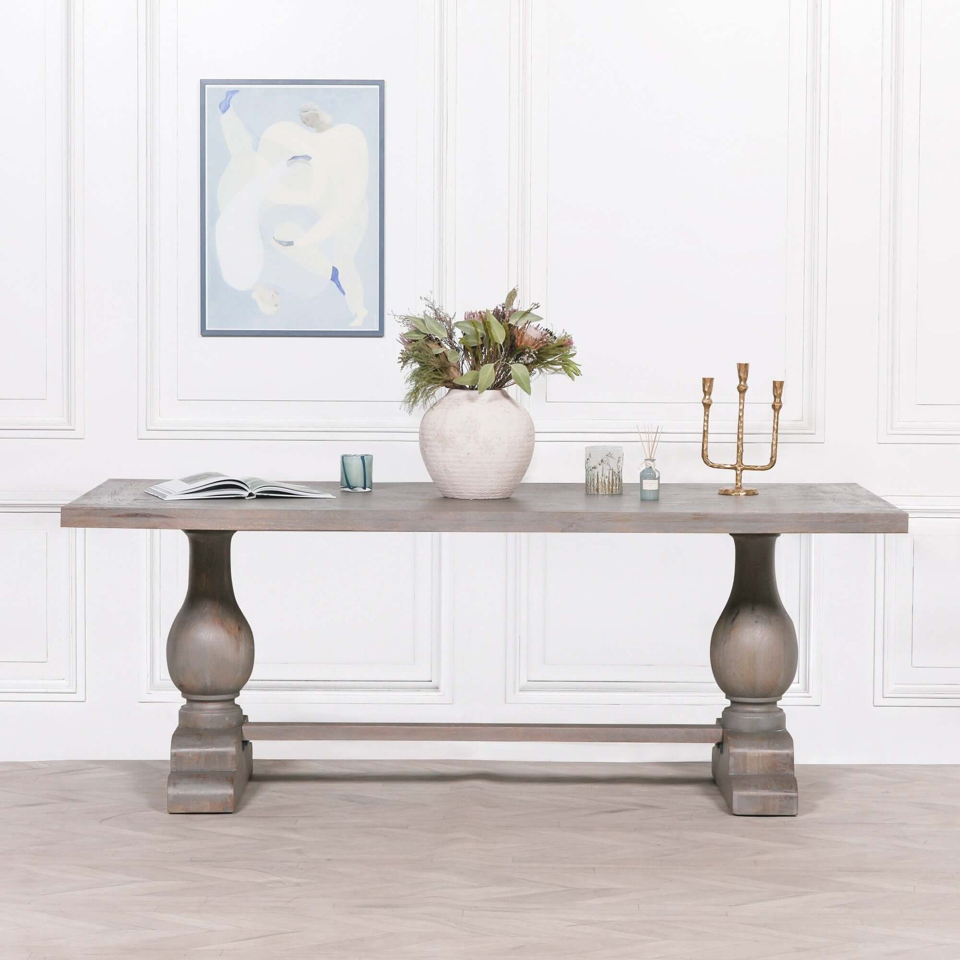 Rustic Grey Extending Table Rustic Grey Wooden Rectangular Dining
