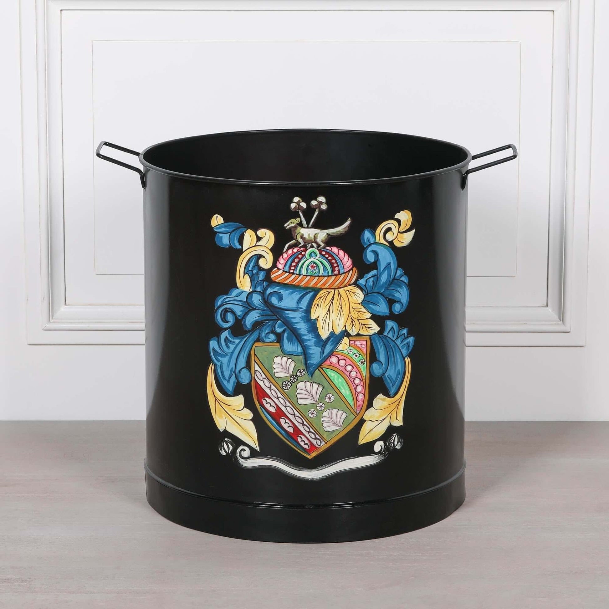Black Painted Iron Heavy Duty Log Bucket