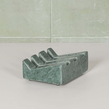 Green Marble Grooved Soap Holder