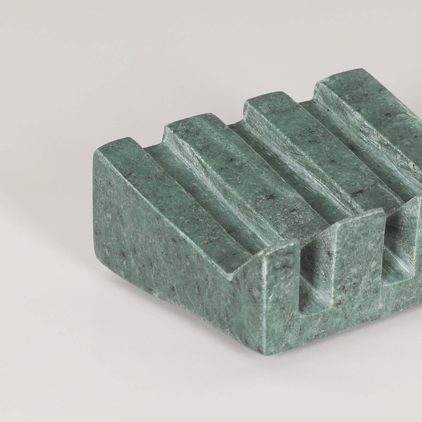 Green Marble Grooved Soap Holder